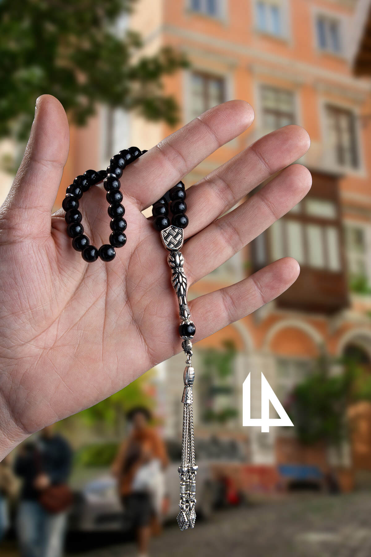 Cam Oniks Doğal Taş Küre Kesim Parlak Siyah 33 lü 8mm Tesbih