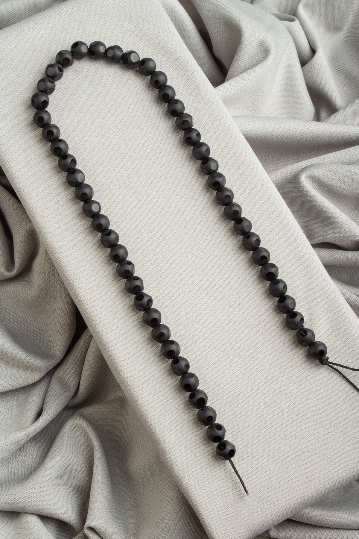 Glass Black Chandelier Cut 8mm String Of Beads