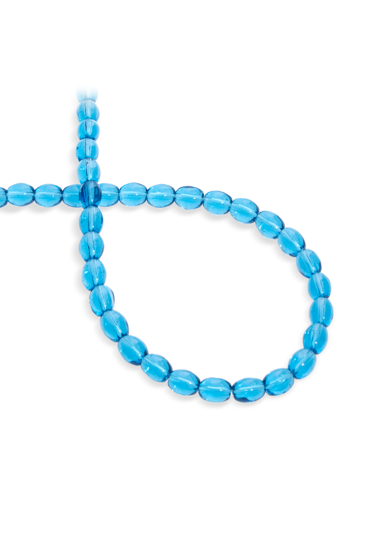 Cam Parlak Açık Mavi Arpa Kesim 6X9mm Dizi