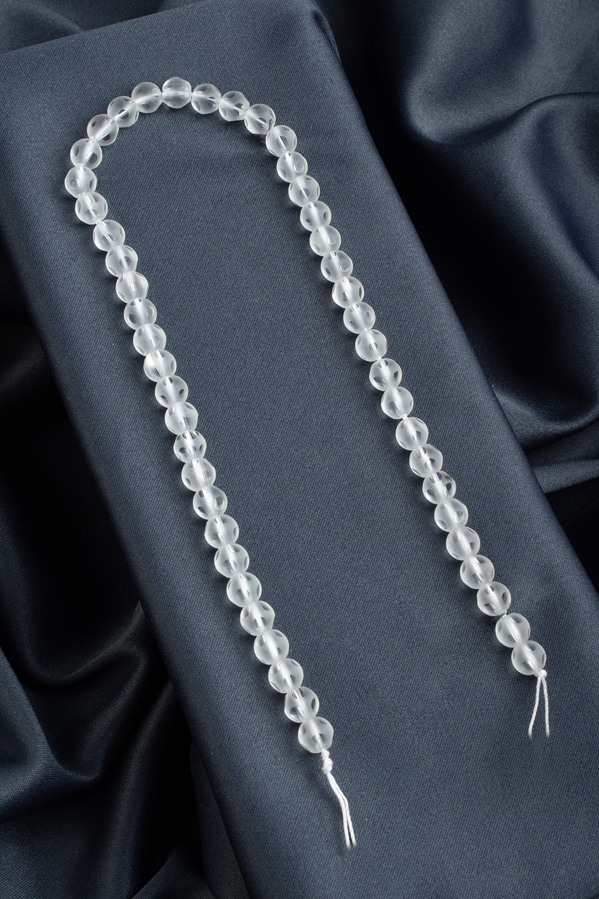 Glass Shiny White Globe Chandelier Cut 8mm String Of Beads