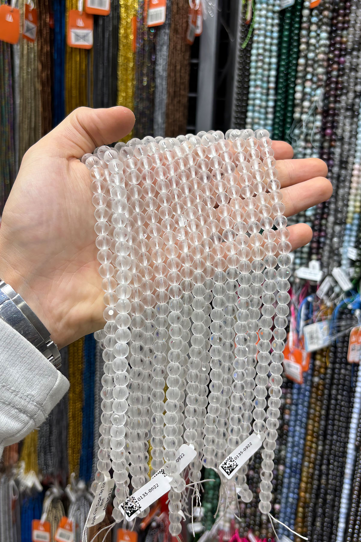 Cam Parlak Beyaz Avize Kesim 8mm Dizi