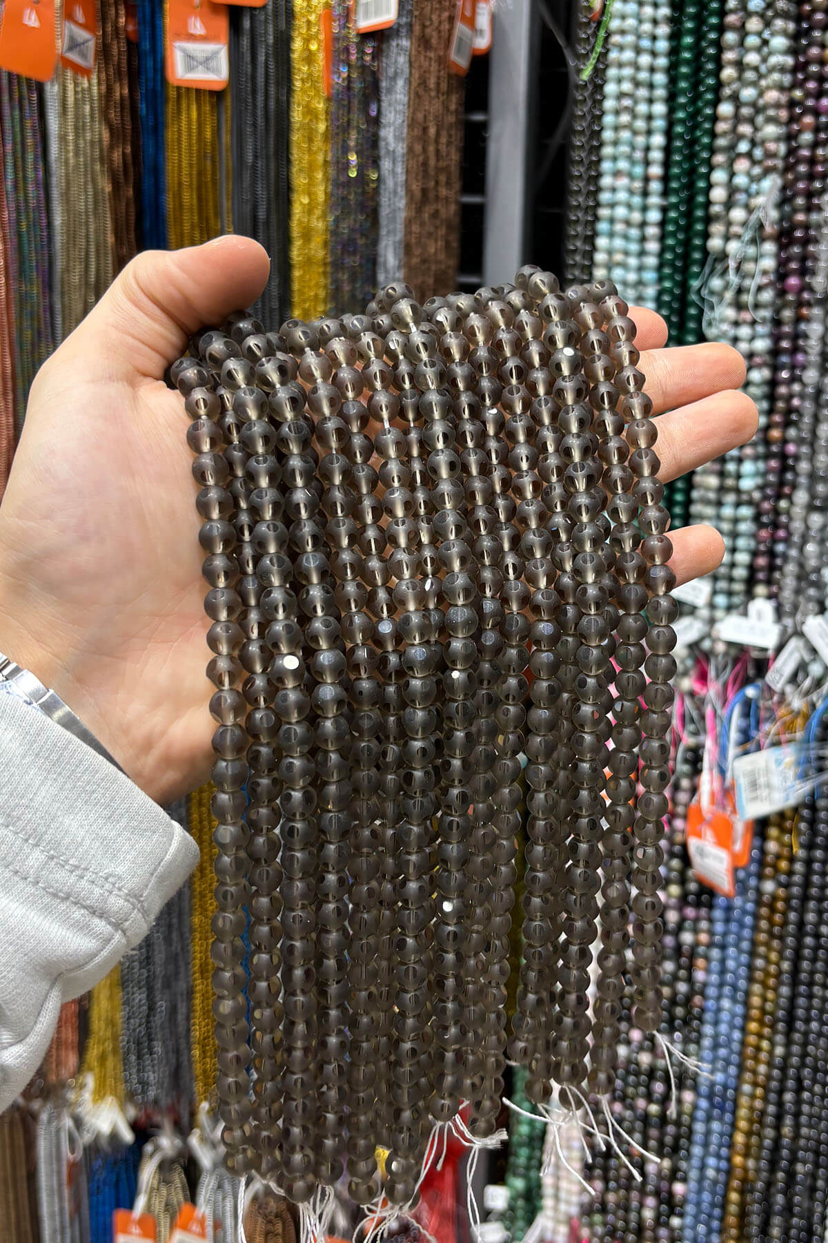 Cam Parlak Gri Avize Kesim 8mm Dizi