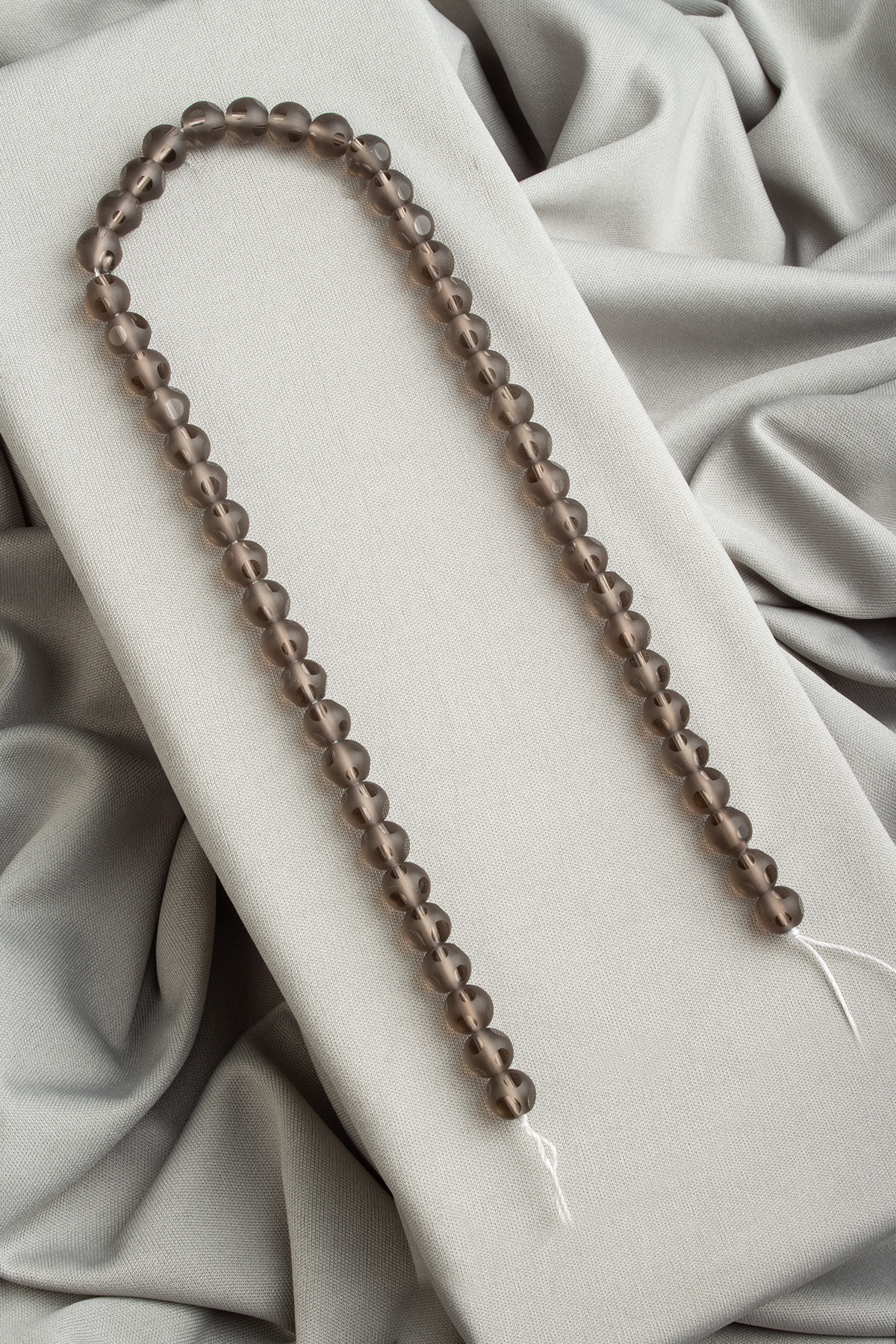 Glass Grey Globe Chandelier Cut 8mm String Of Beads