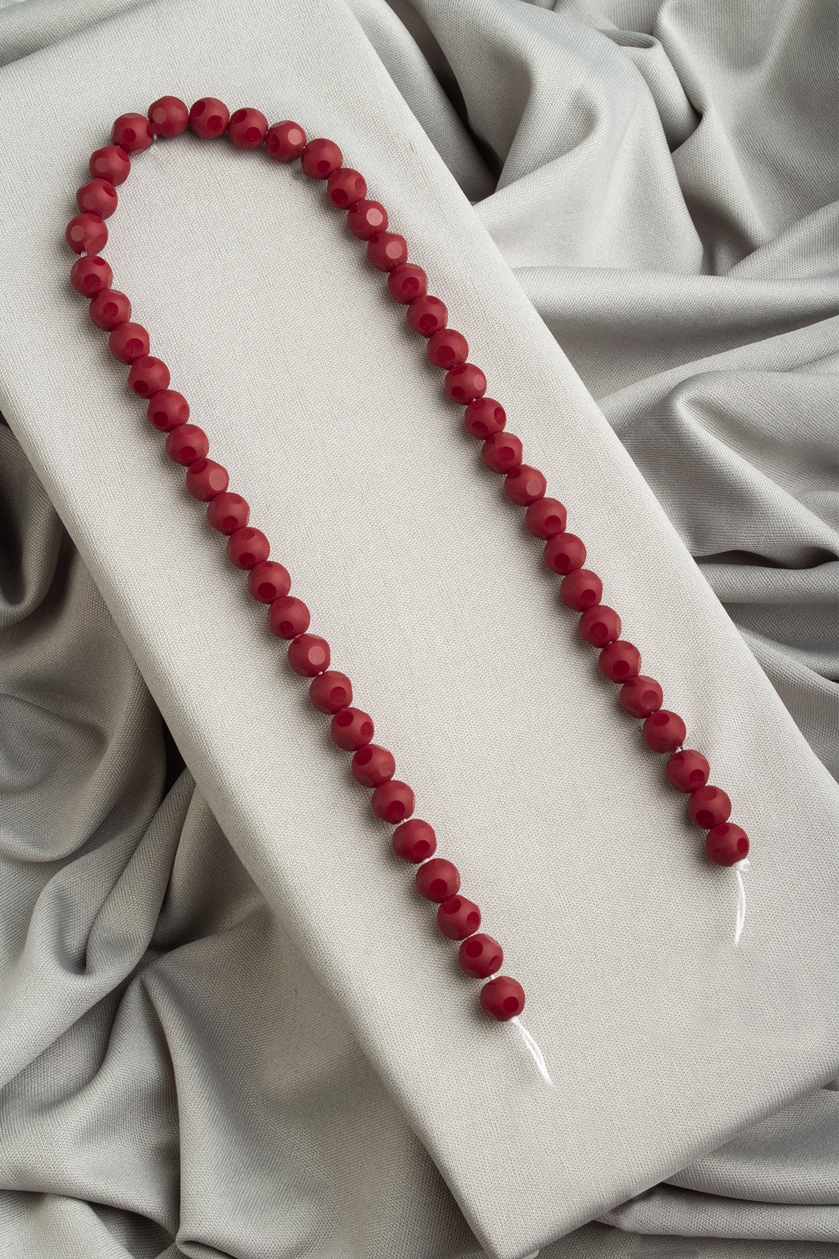 Glass Red Globe Chandelier Cut 8mm String Of Beads