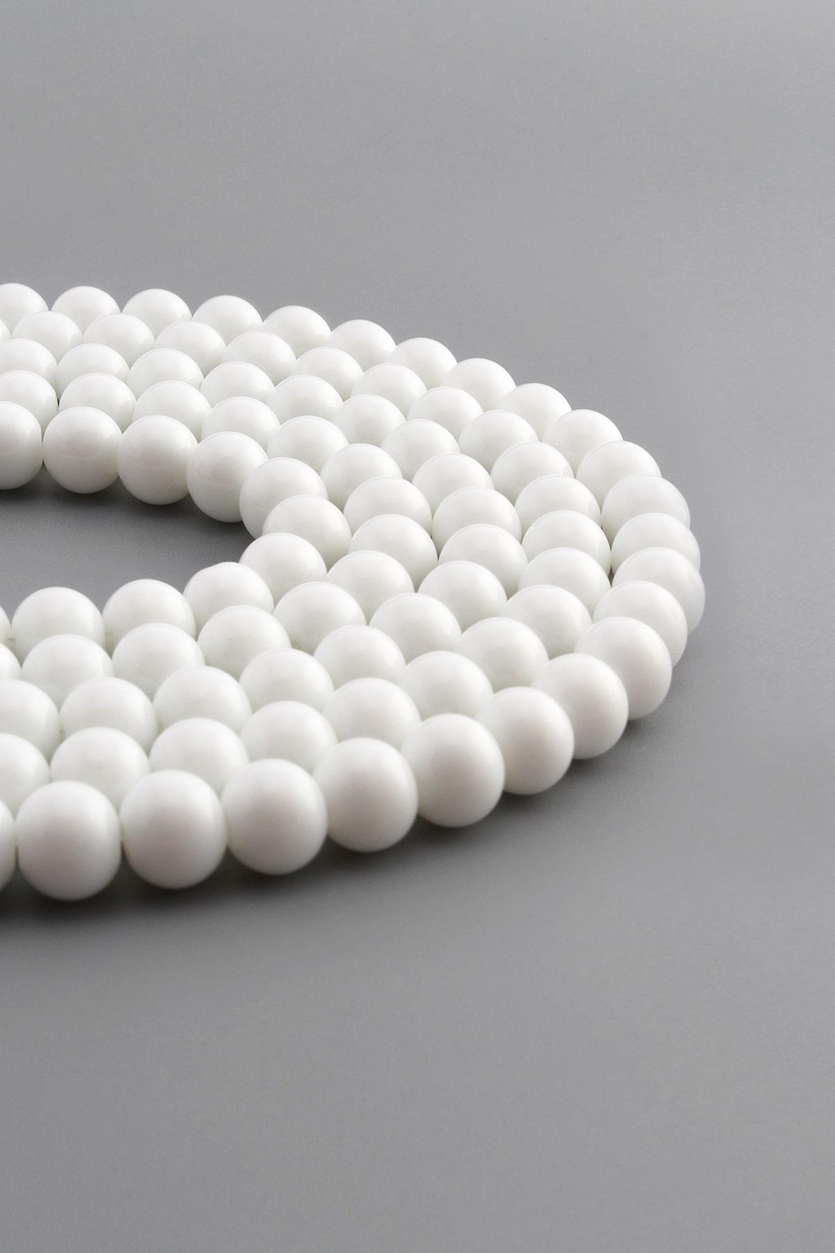 Glass Globe Cut 8mm String Of Beads