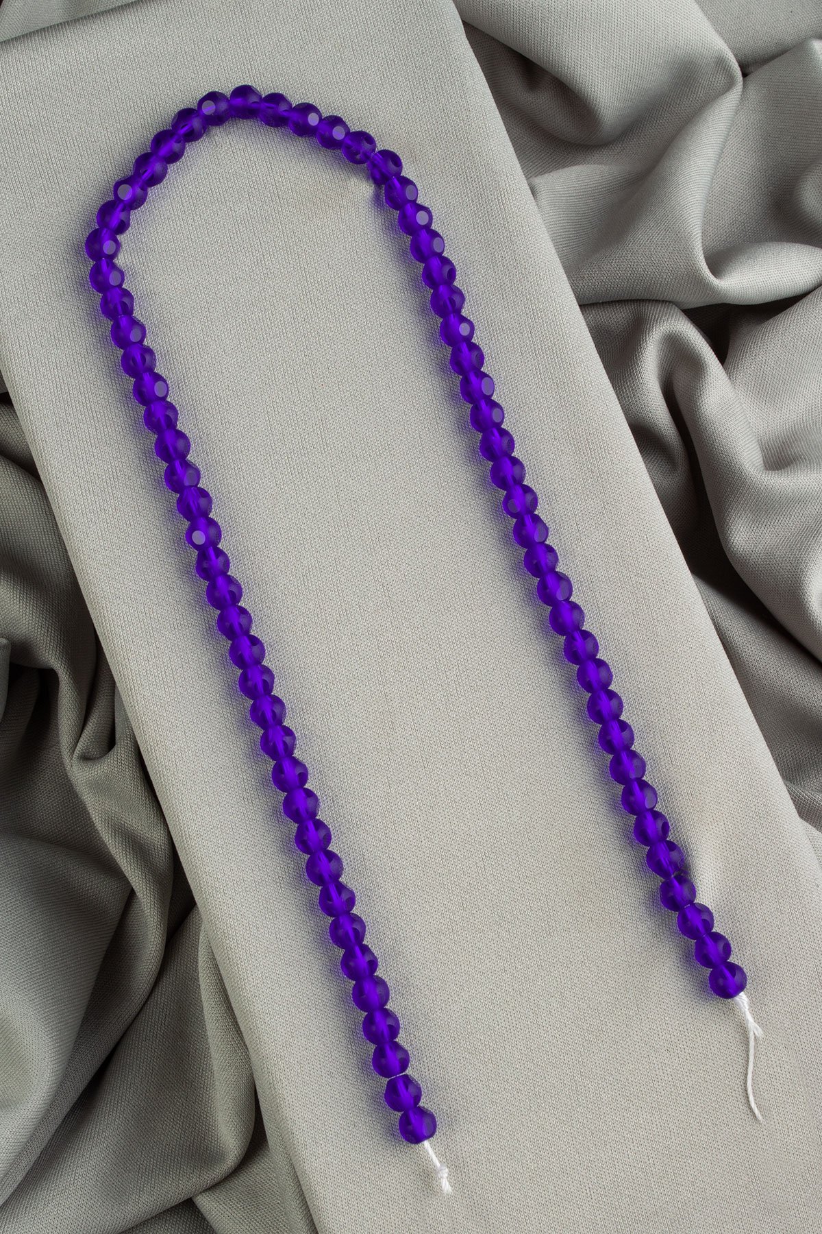 Glass Navy Blue Globe Chandelier Cut 6mm String Of Beads