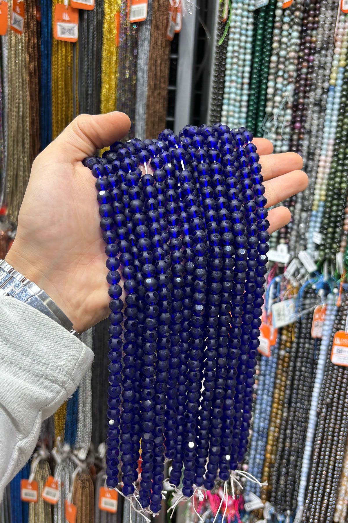 Cam Parlak Lacivert Avize Kesim 8mm Dizi