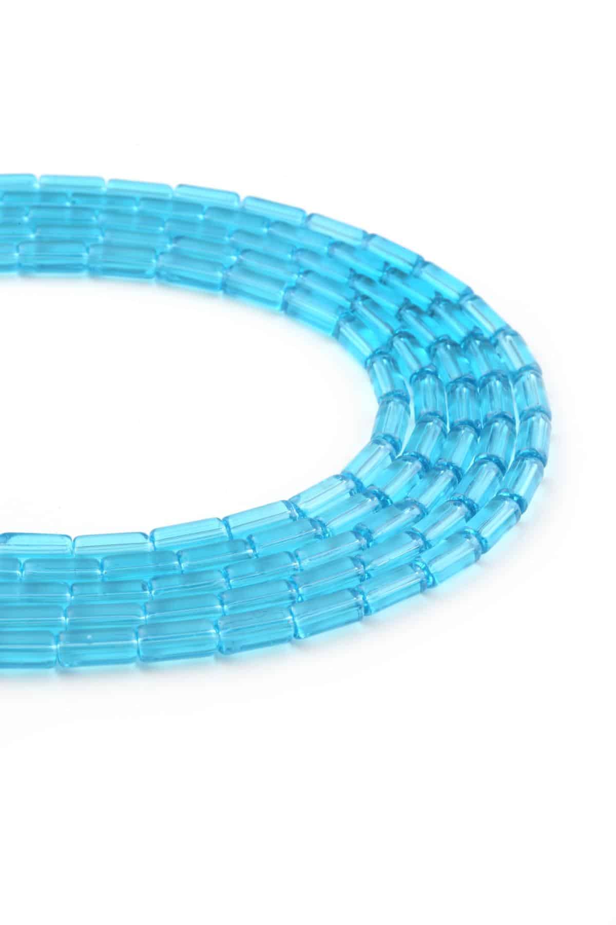 Glass Shiny Maci Cylinder Cut 5x10mm String Of Beads