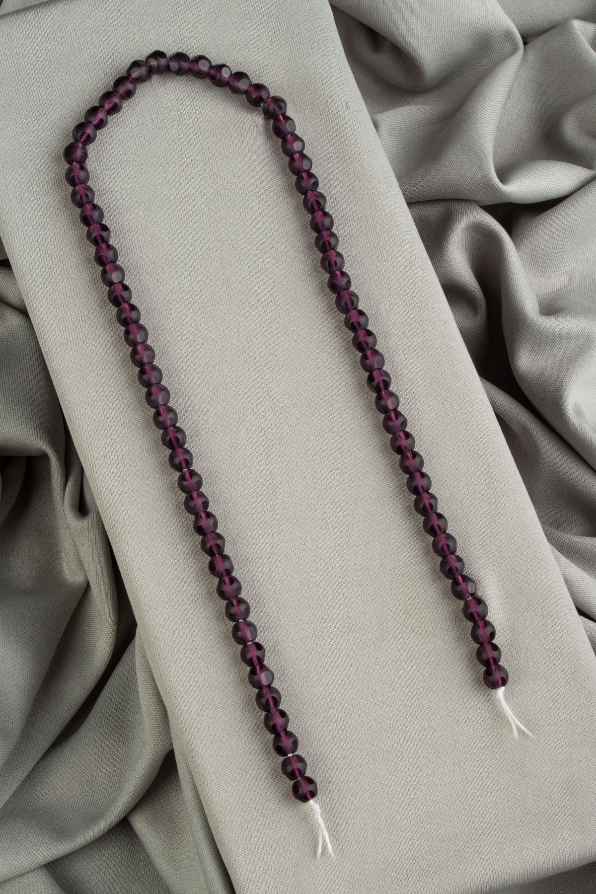 Glass Purple Chandelier Cut 6mm String Of Beads