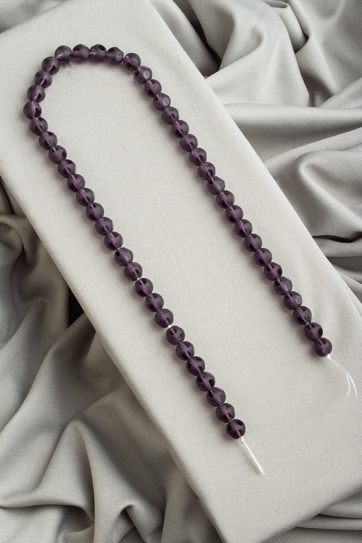 Glass Purple Globe Chandelier Cut 8mm String Of Beads