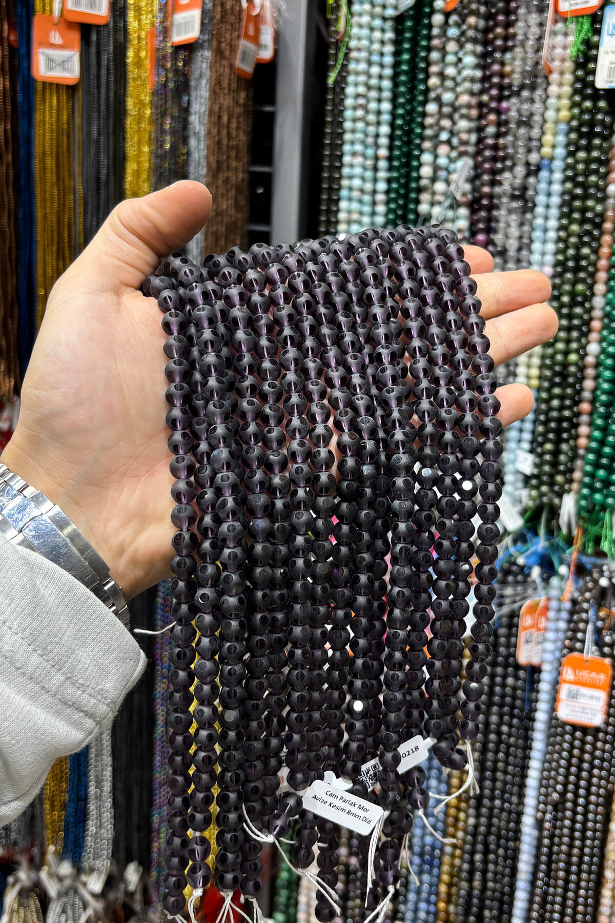 Cam Parlak Mor Avize Kesim 8mm Dizi