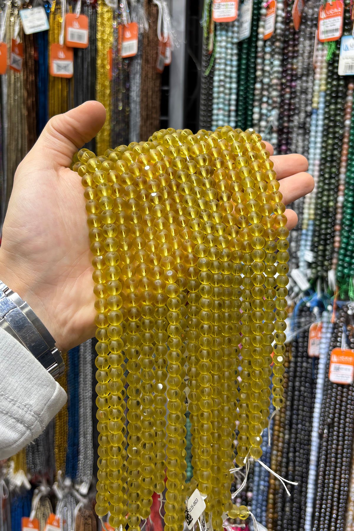 Cam Parlak Sarı Avize Kesim 8mm Dizi