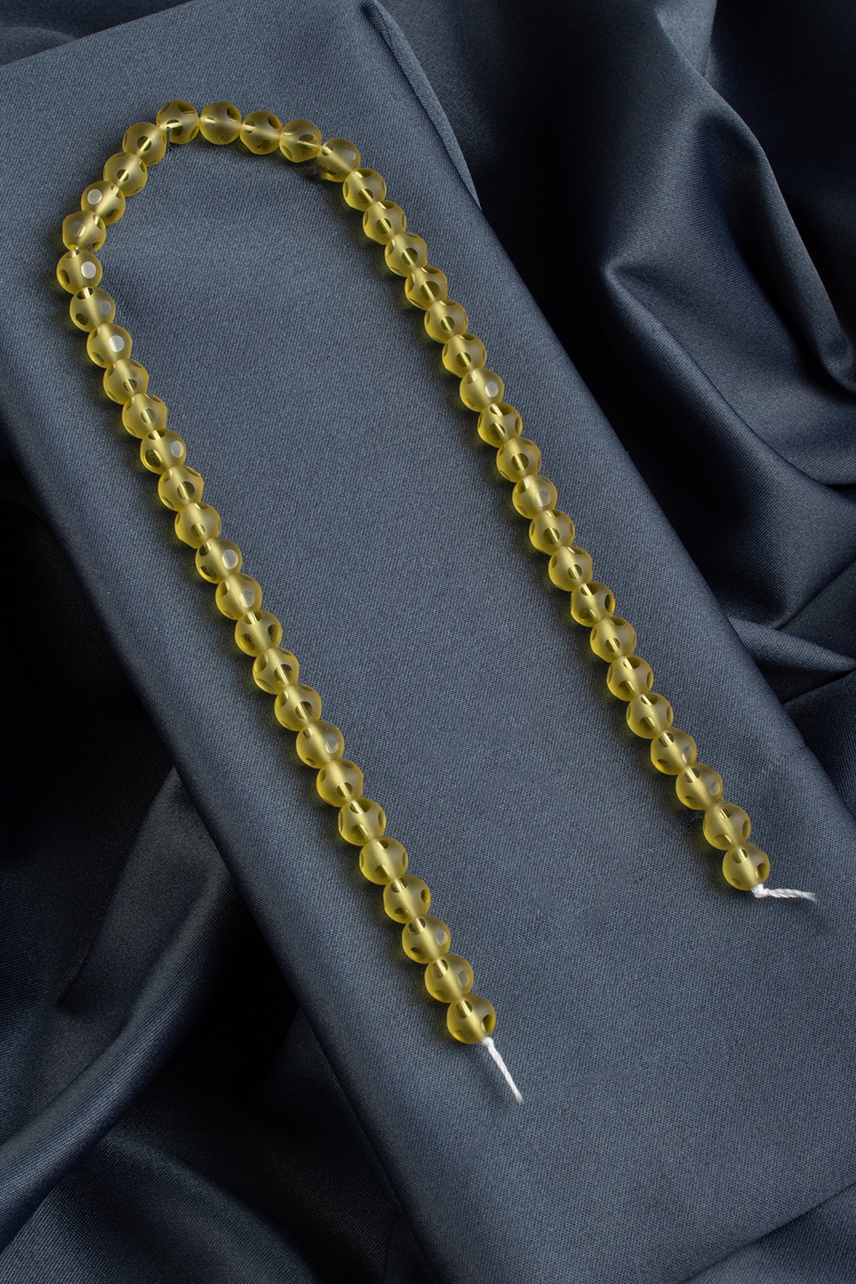 Glass Shiny Yellow Globe Chandelier Cut 8mm String Of Beads