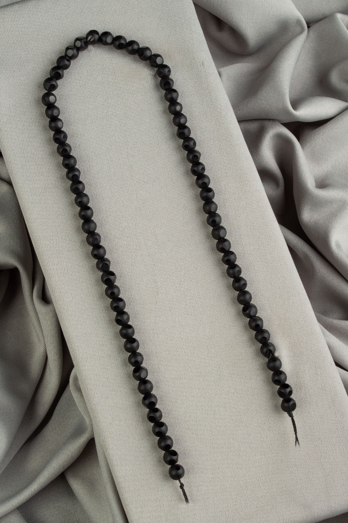 Glass Black Globe Chandelier Cut 6mm String Of Beads