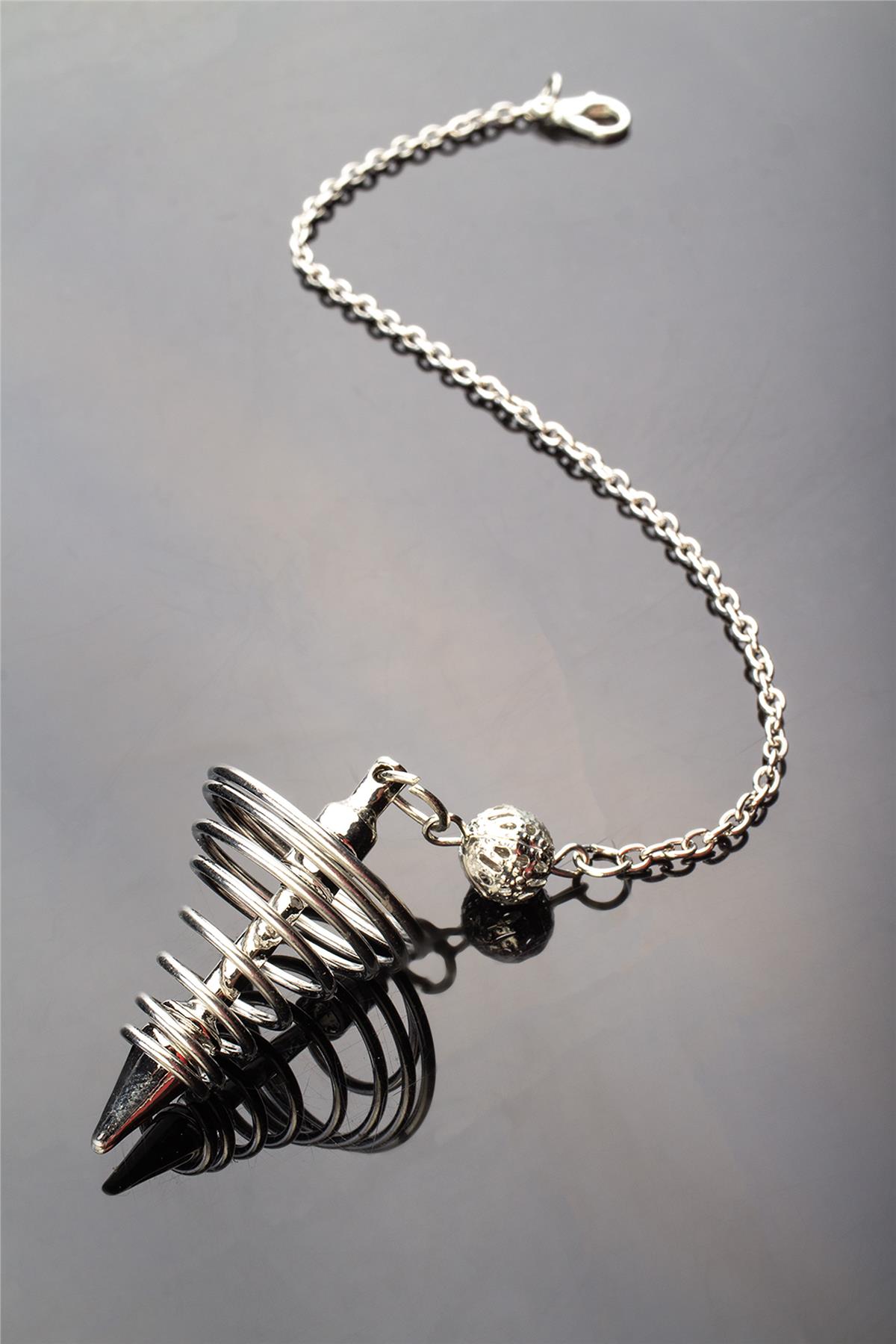 Çelik Spiral Koni Gümüş Sarkaç