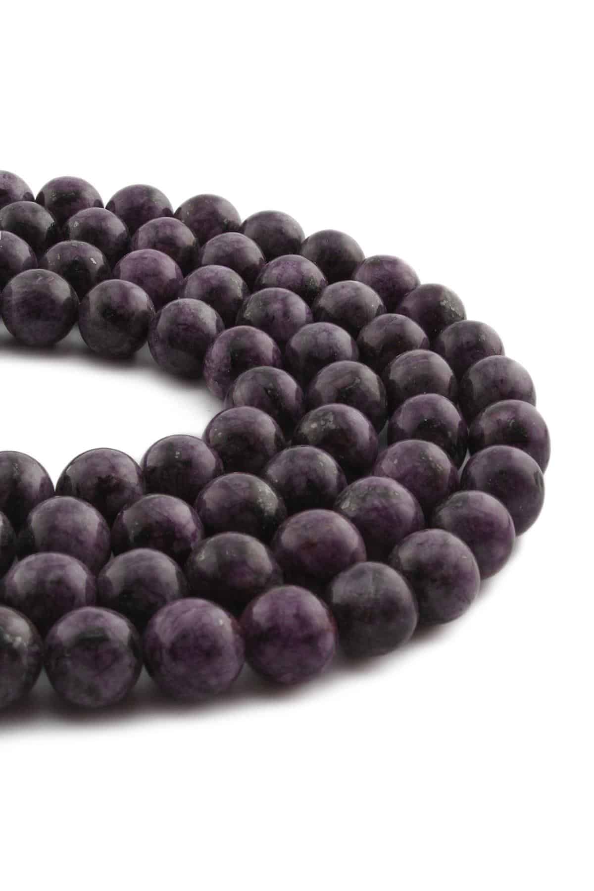 Çeroit Doğal Taş Parlak Mor Küre Kesim 10mm Dizi