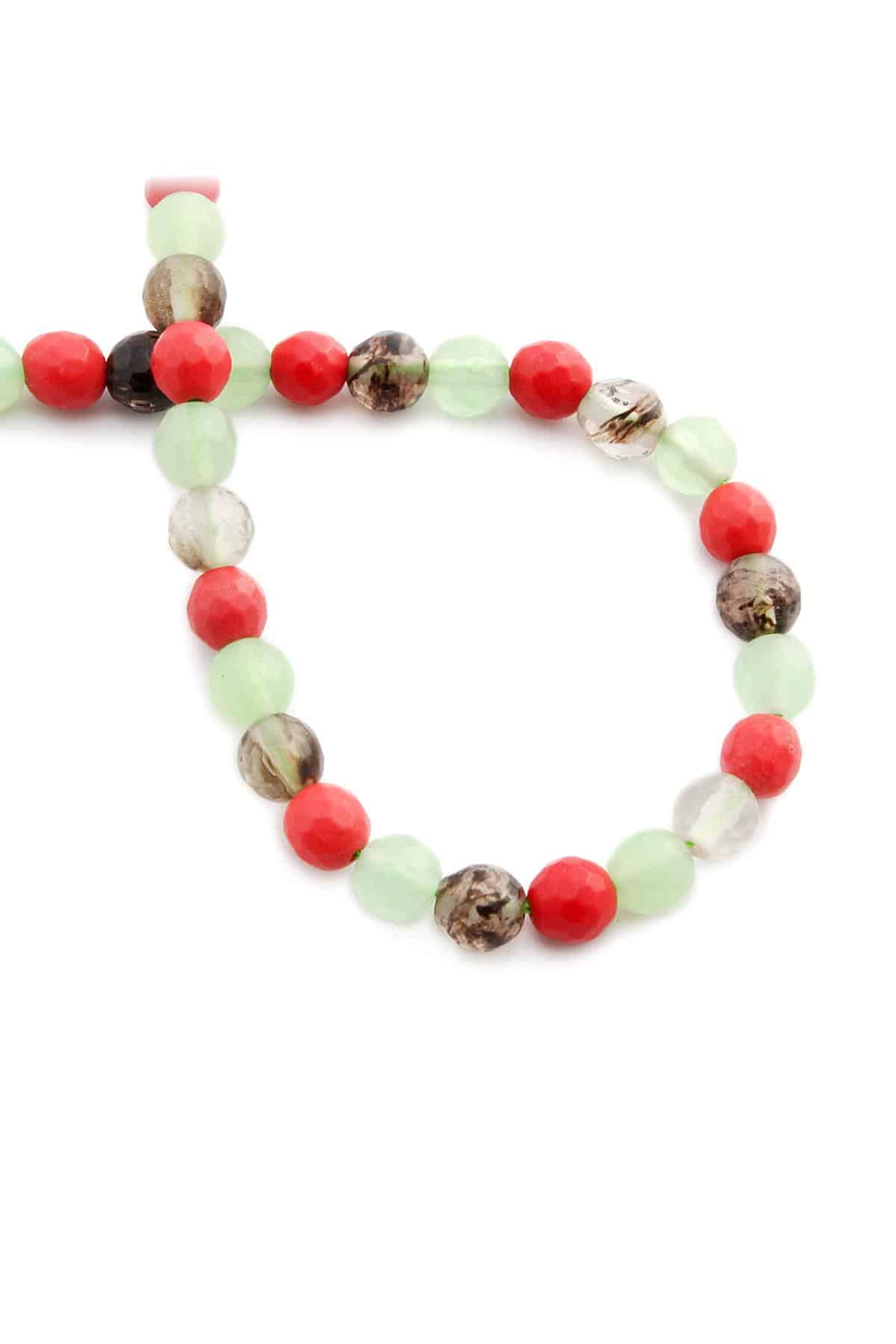 Sıkma Doğal Taş Parlak Faset Kesim 6mm Dizi [B+]