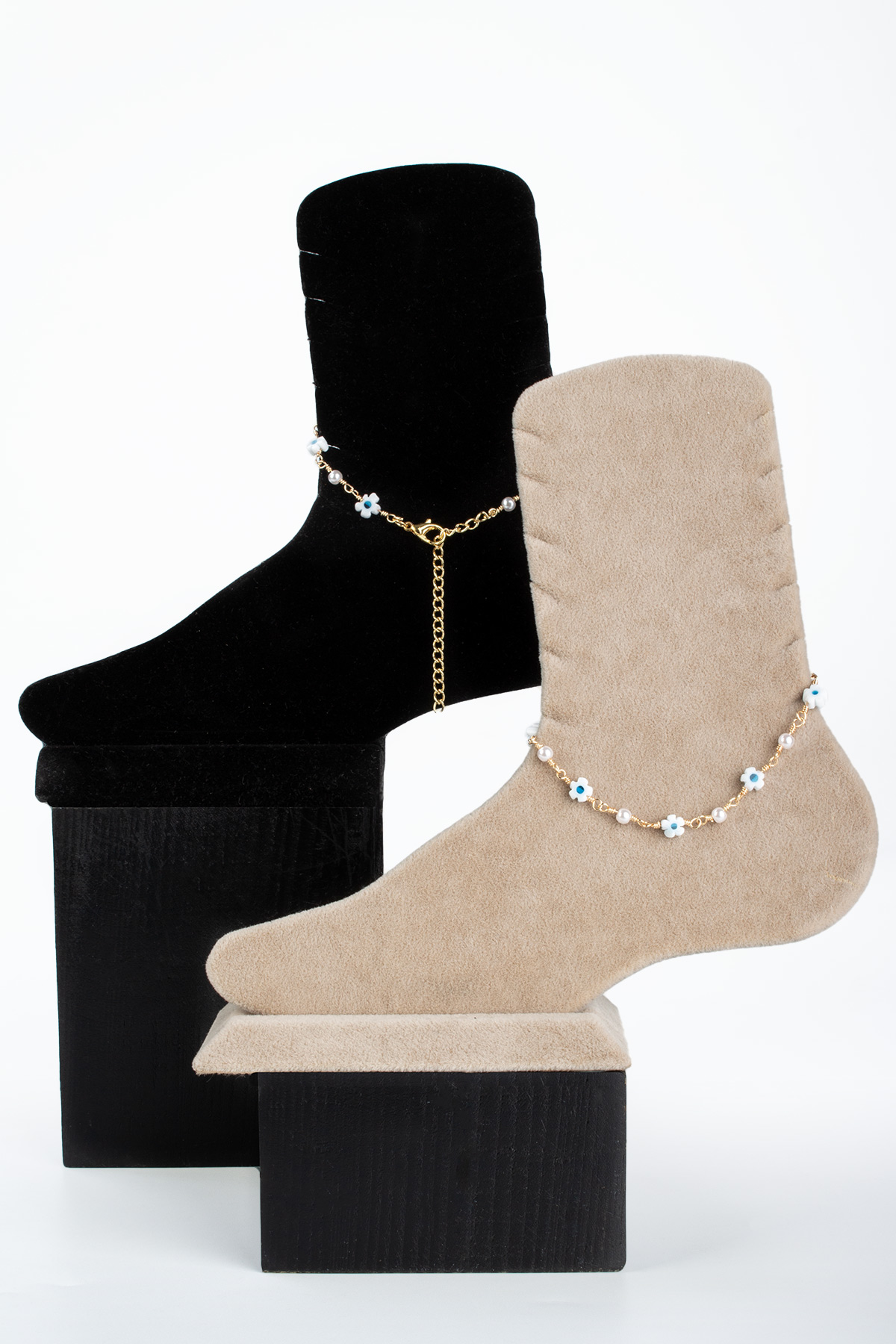 Çiçek Şekilli Zincir Kapamalı Halhal