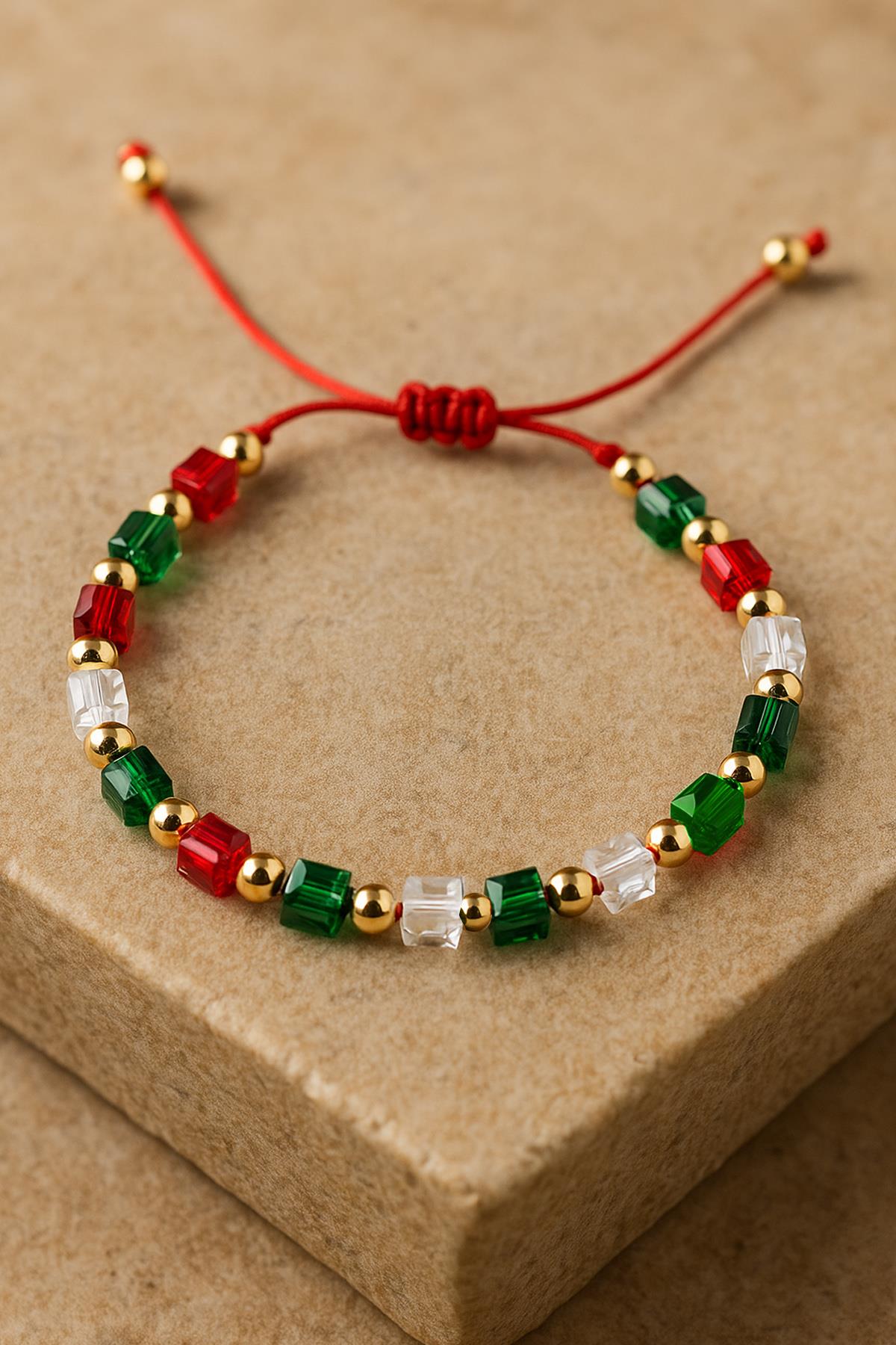 Çin Kristali Top Boncuklu Küp Kesim 4x4 mm Yılbaşı Makrome Bileklik