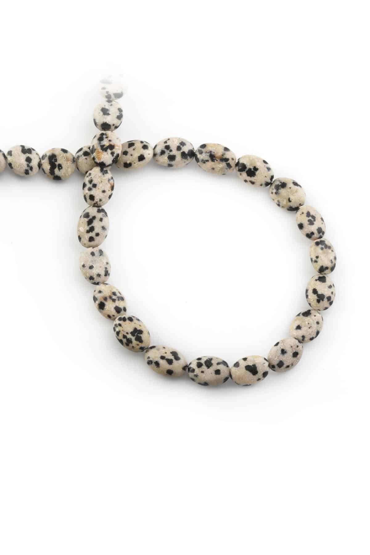 Dalmaçyalı Jasper Doğal Taş Parlak Oval Kesim 8x10mm Dizi [AA]