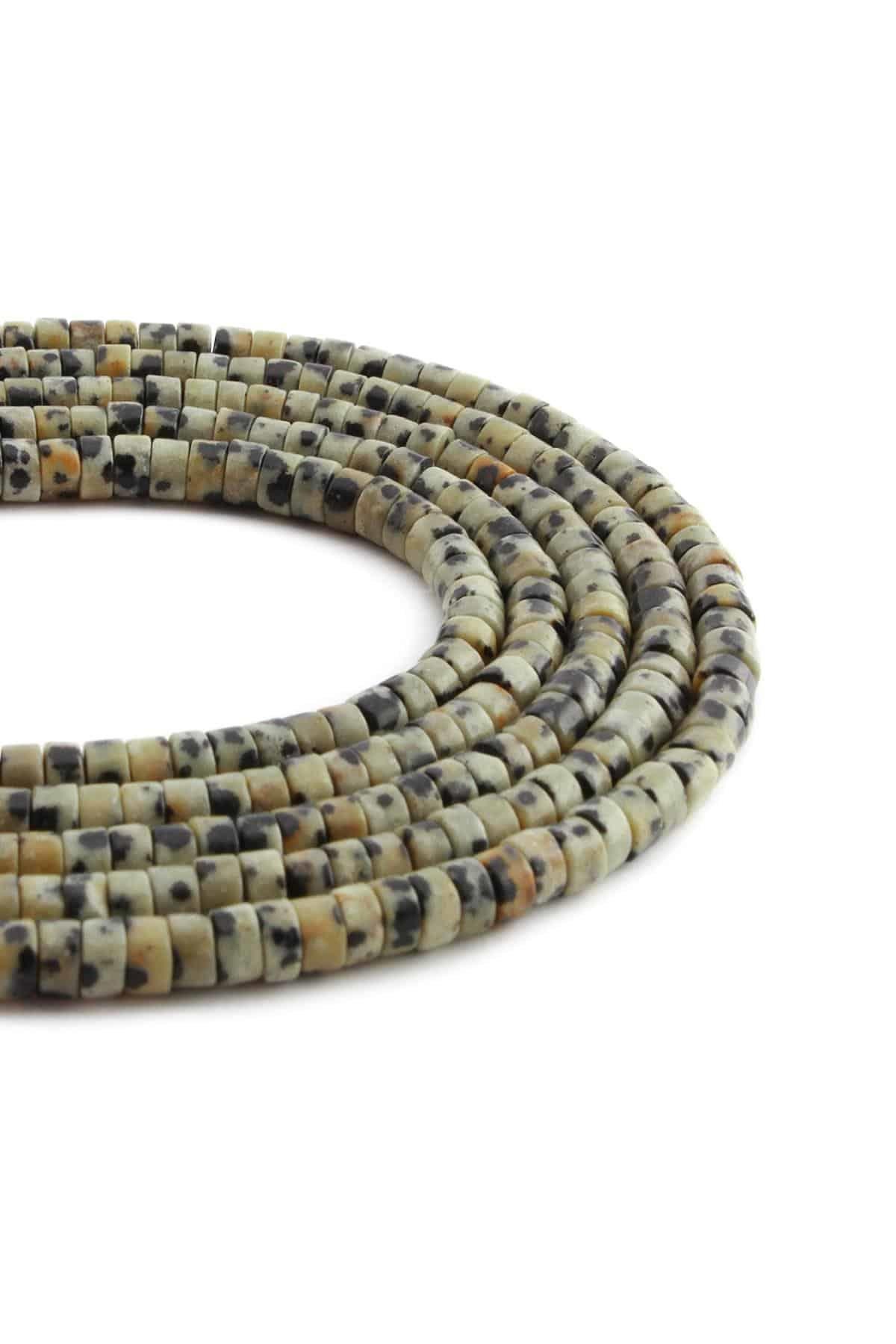 Dalmaçyalı Jasper Taşı Parlak Krem Dore Kesim 4x2mm Dizi [AA]