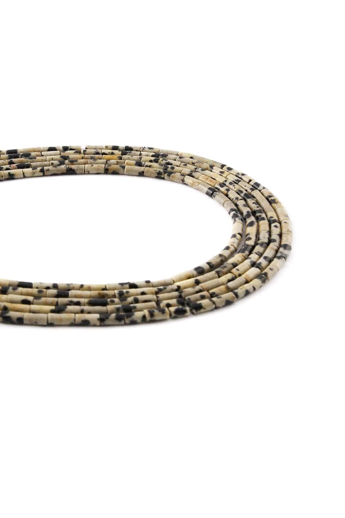 Dalmaçyalı Jasper Doğal Taş Parlak Silindir Kesim 2x5mm Dizi