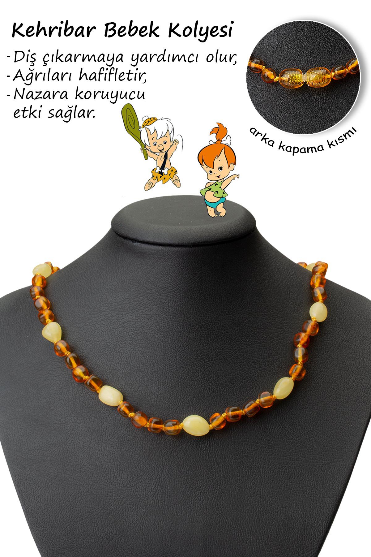 Damla Kehribar Tımbıl Kesim Bebek Kolyesi 4,9-5,1gr