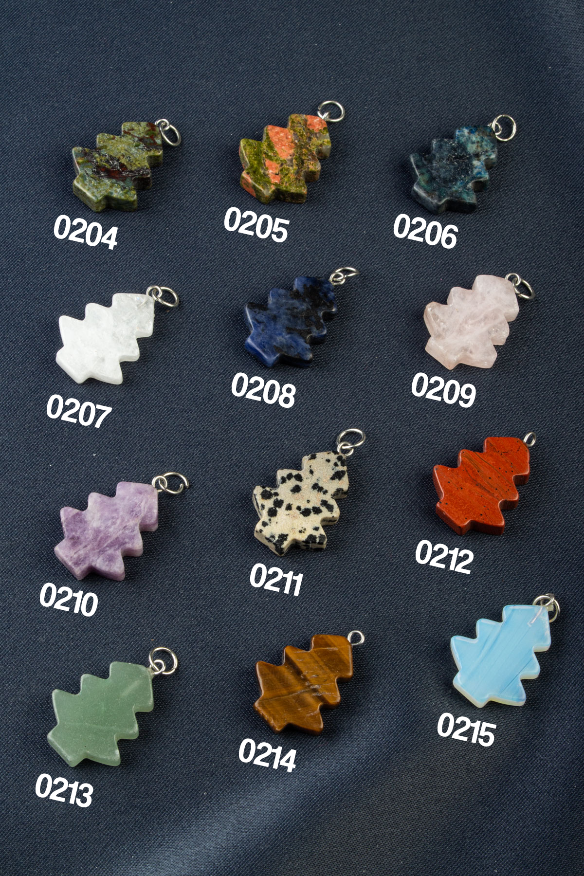 Doğal Taş Çam Ağacı Kesim 27x16mm Kolye Ucu Modelleri