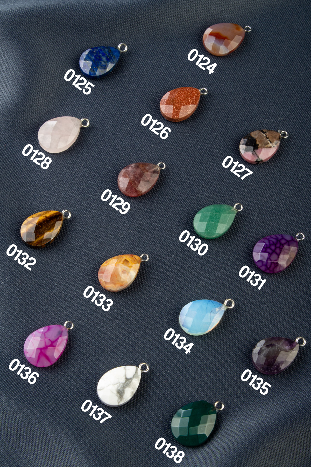 Doğal Taş Damla Kesim 22x13mm Kolye Ucu Modelleri