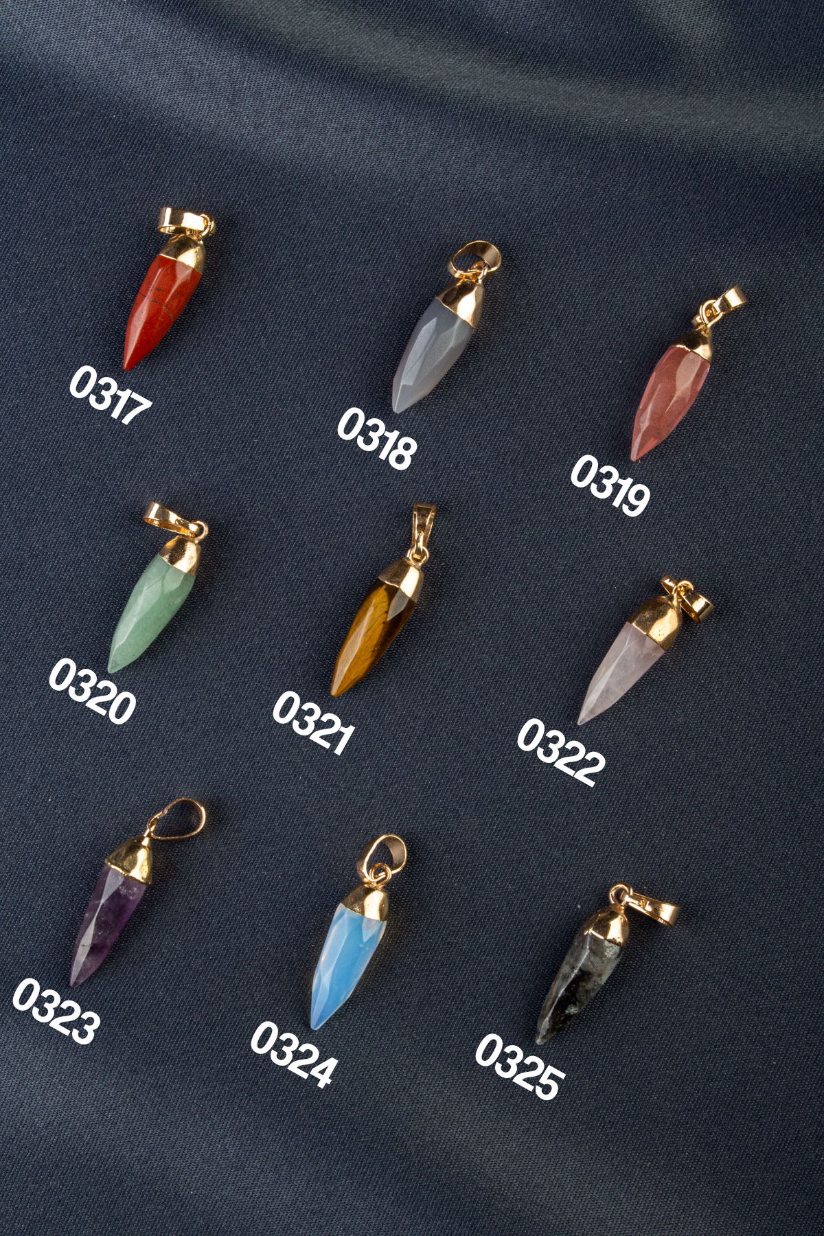 Doğal Taş Diş Kesim 26x7mm Kolye Ucu Modelleri