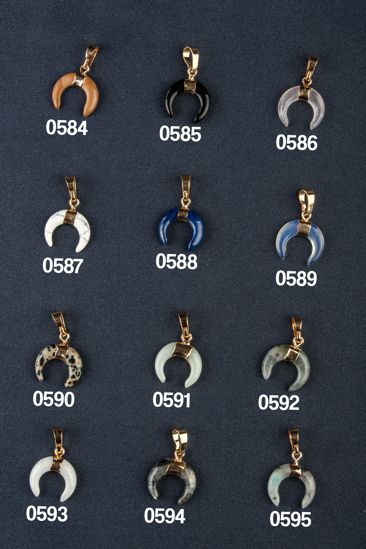 Doğal Taş Hilal Kesim 15x15mm Kolye Ucu Modelleri