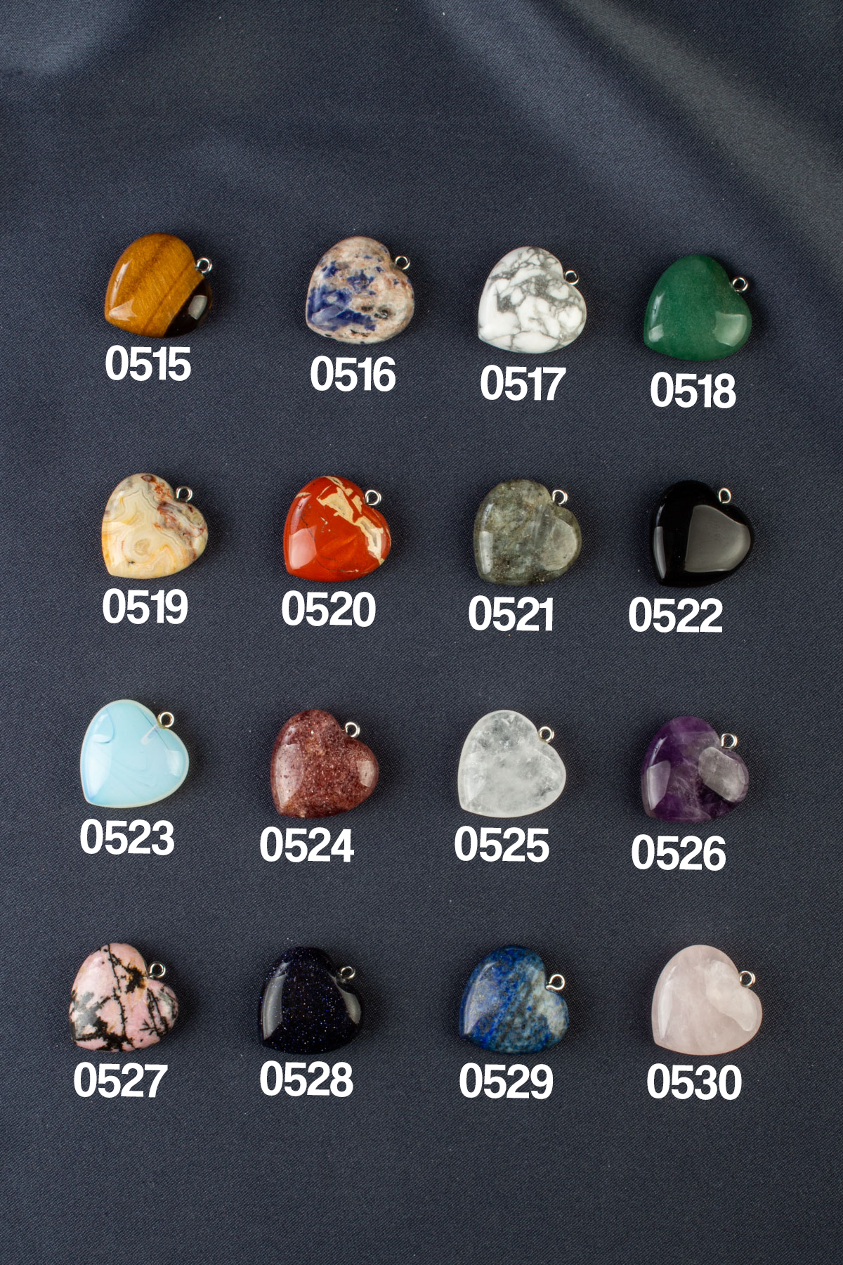 Doğal Taş Kalp Kesim 20mm Kolye Ucu Modelleri