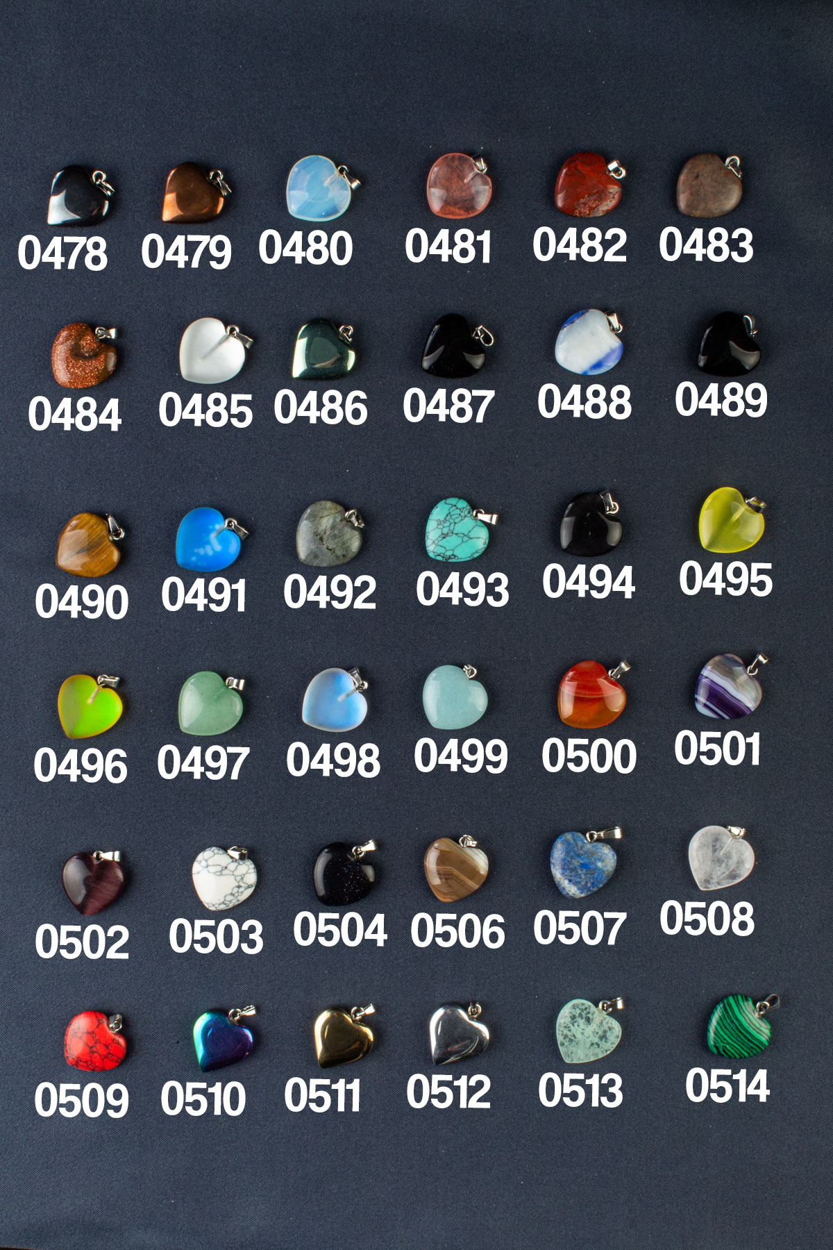 Doğal Taş Kalp Kesim 20mm Kolye Ucu Modelleri