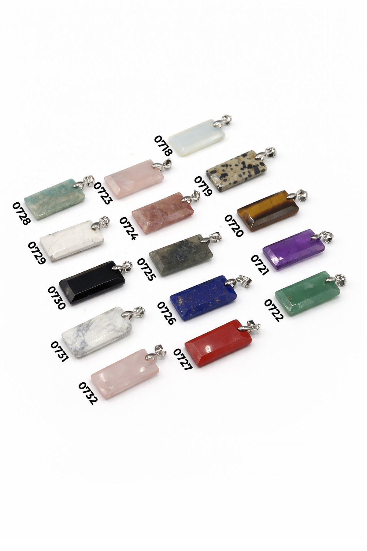 Doğal Taş Kolye Ucu Dikdörtgen Kesim 25x13mm