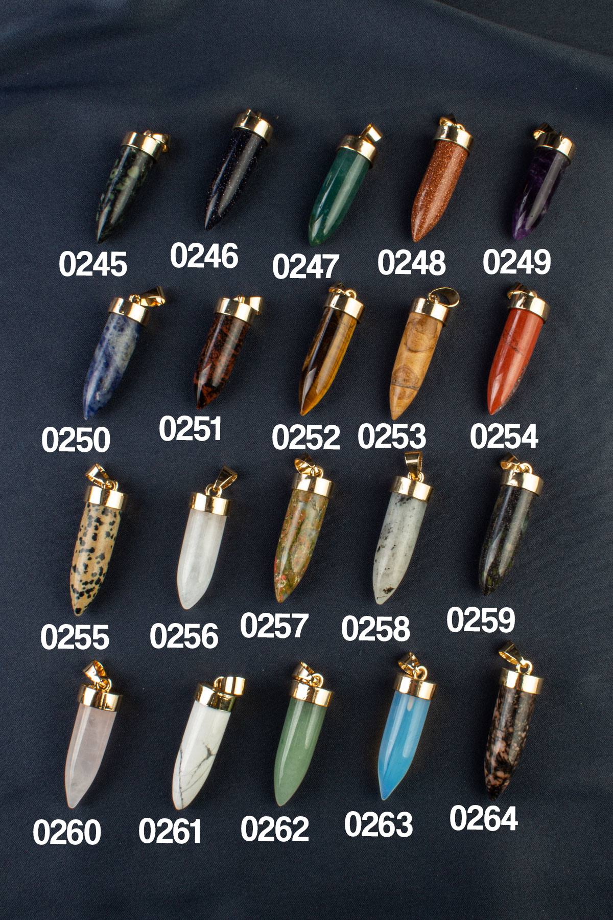 Doğal Taş Kurşun Kesim 40x12mm Kolye Ucu Modelleri