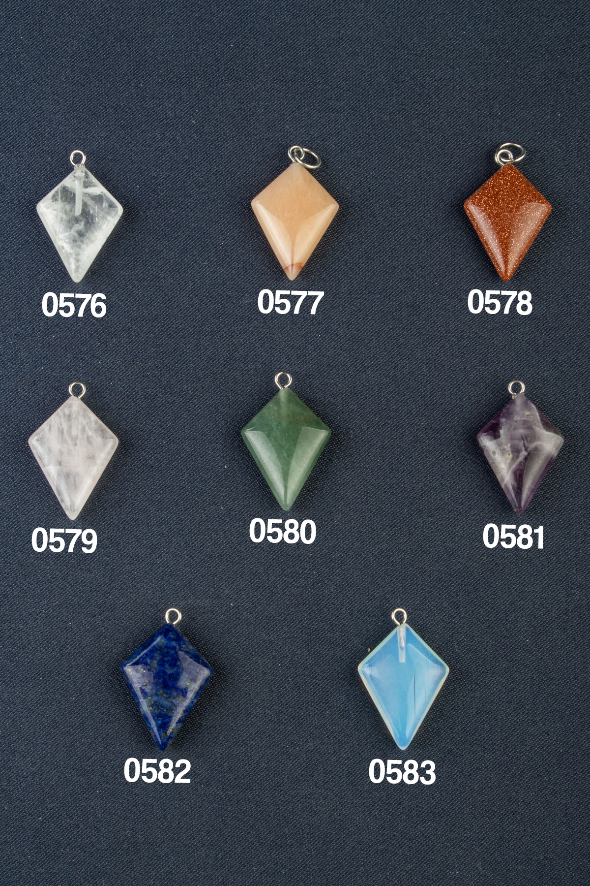 Doğal Taş Rhombus Kesim 28x17mm Kolye Ucu Modelleri