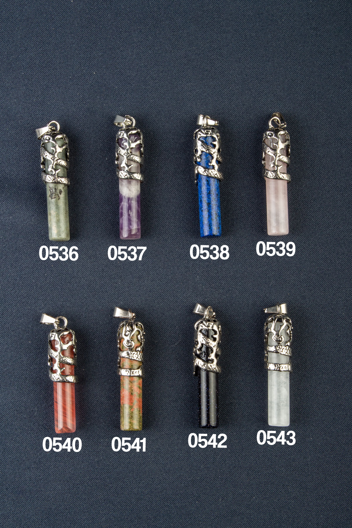 Doğal Taş Silindir Kesim 40x8mm Kolye Ucu Modelleri