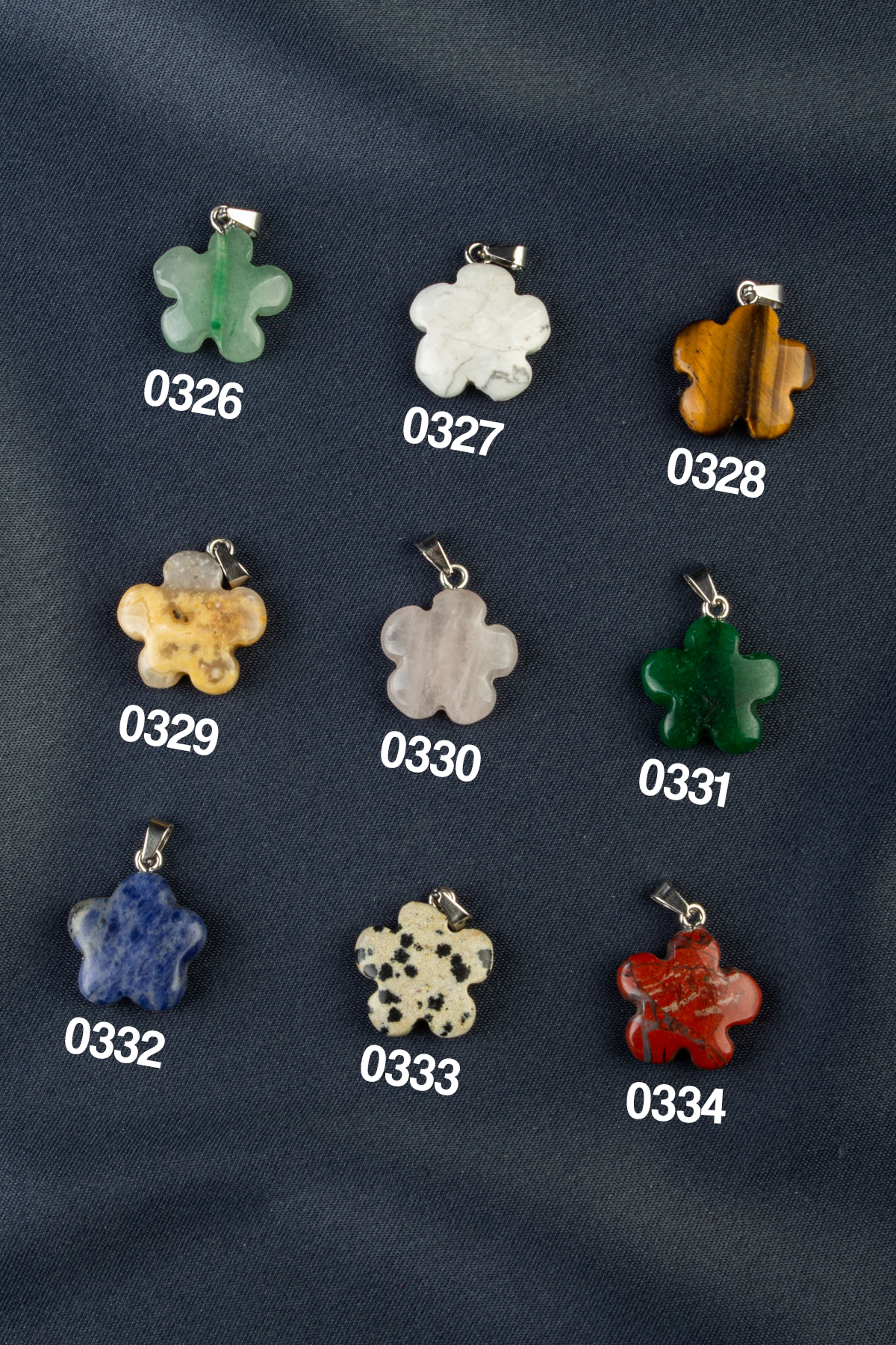 Doğal Taş Yonca Kesim 21x20mm Kolye Ucu Modelleri