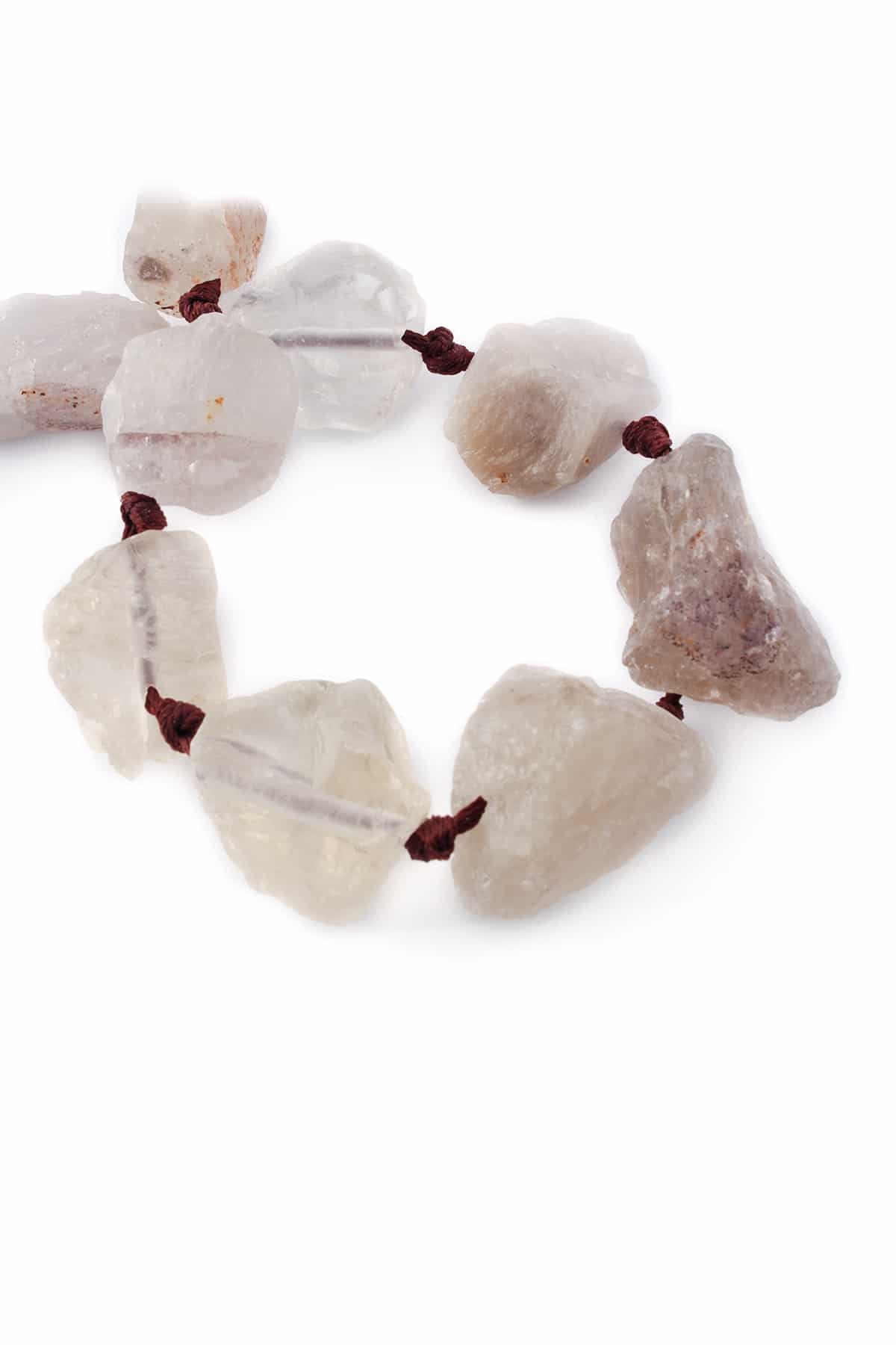 Dumanlı Kuvars Doğal Taş Ham Kütle Kesim 15x25mm Dizi