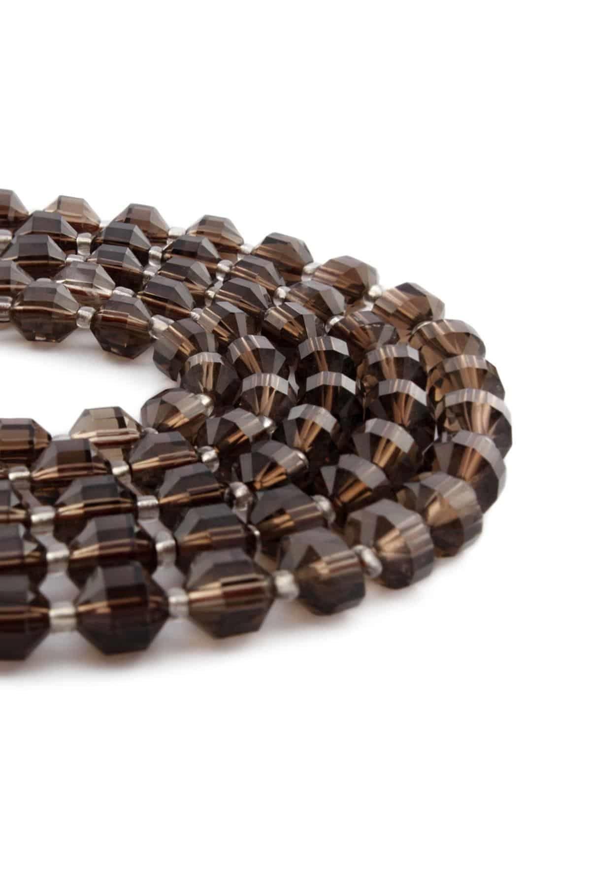 Dumanlı Kuvars Doğal Taş Küre Hegzagonal Kesim 8mm Dizi