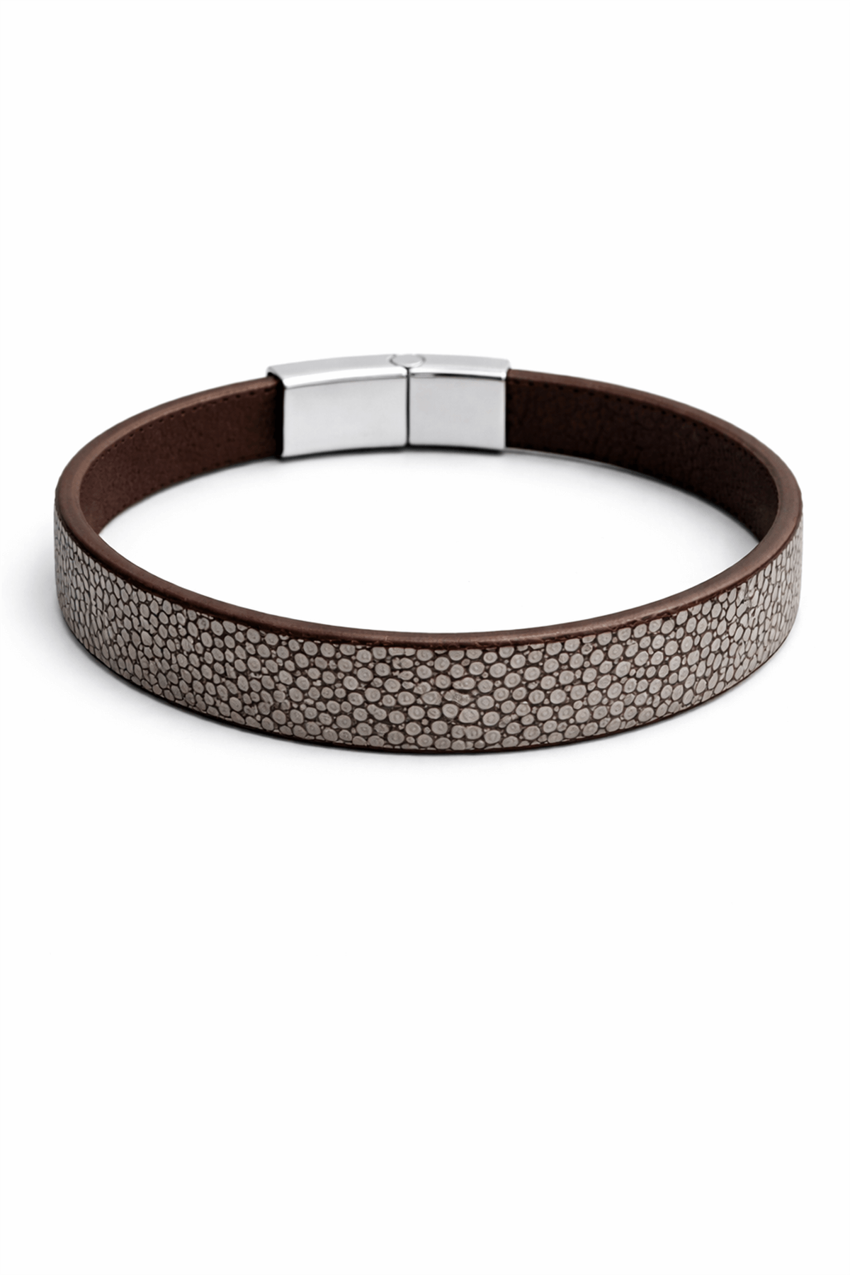 Erkek Deri Bileklik Vatoz Deri 12mm Kahverengi Erkek Bileklik