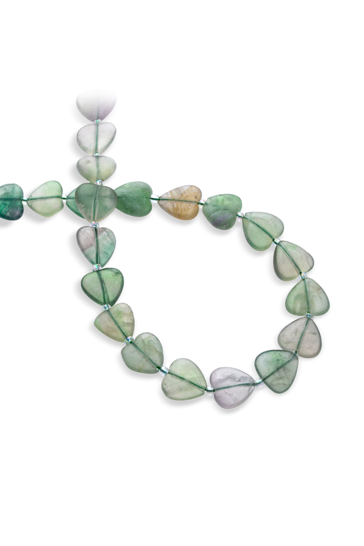 Florit Doğal Taş Kalp Kesim 15mm Dizi