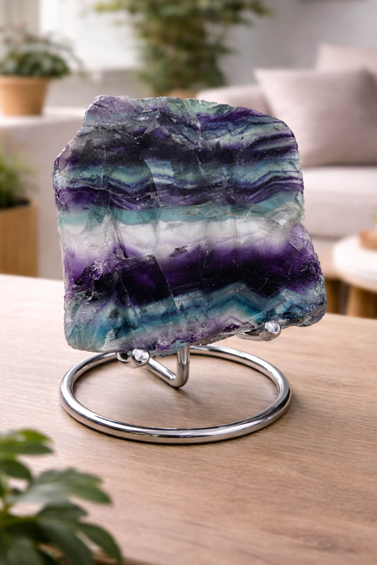 Florit Taşı Ham Kütle 10x8cm Dekoratif Obje - 316 Gram