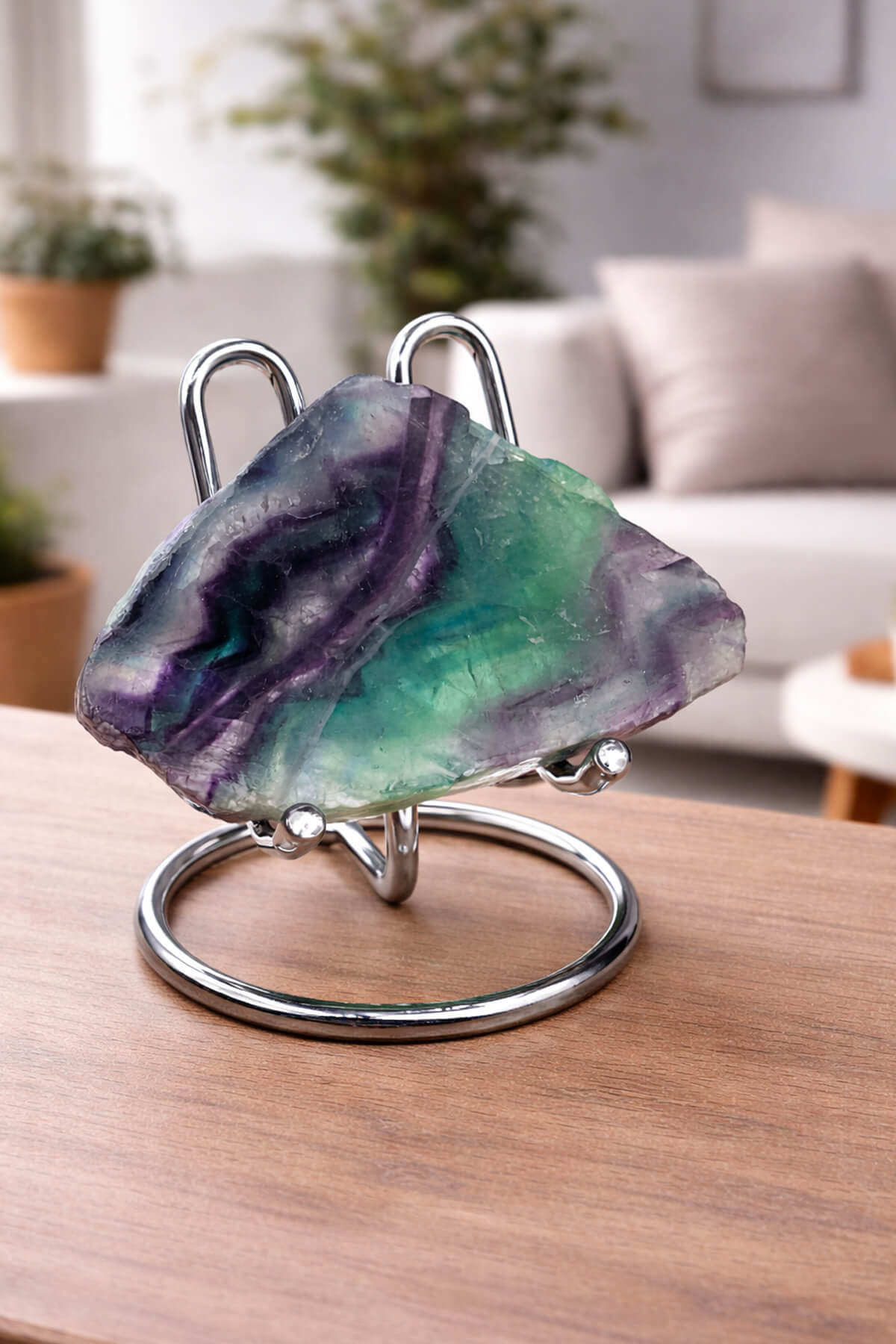 Florit Taşı Ham Kütle 6x10cm Dekoratif Obje - 206 Gram