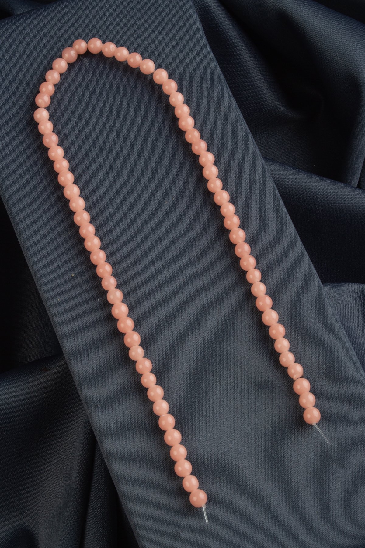 Fosforlu Sıkma Doğal Taş Parlak Pembe Küre Kesim 6mm Dizi