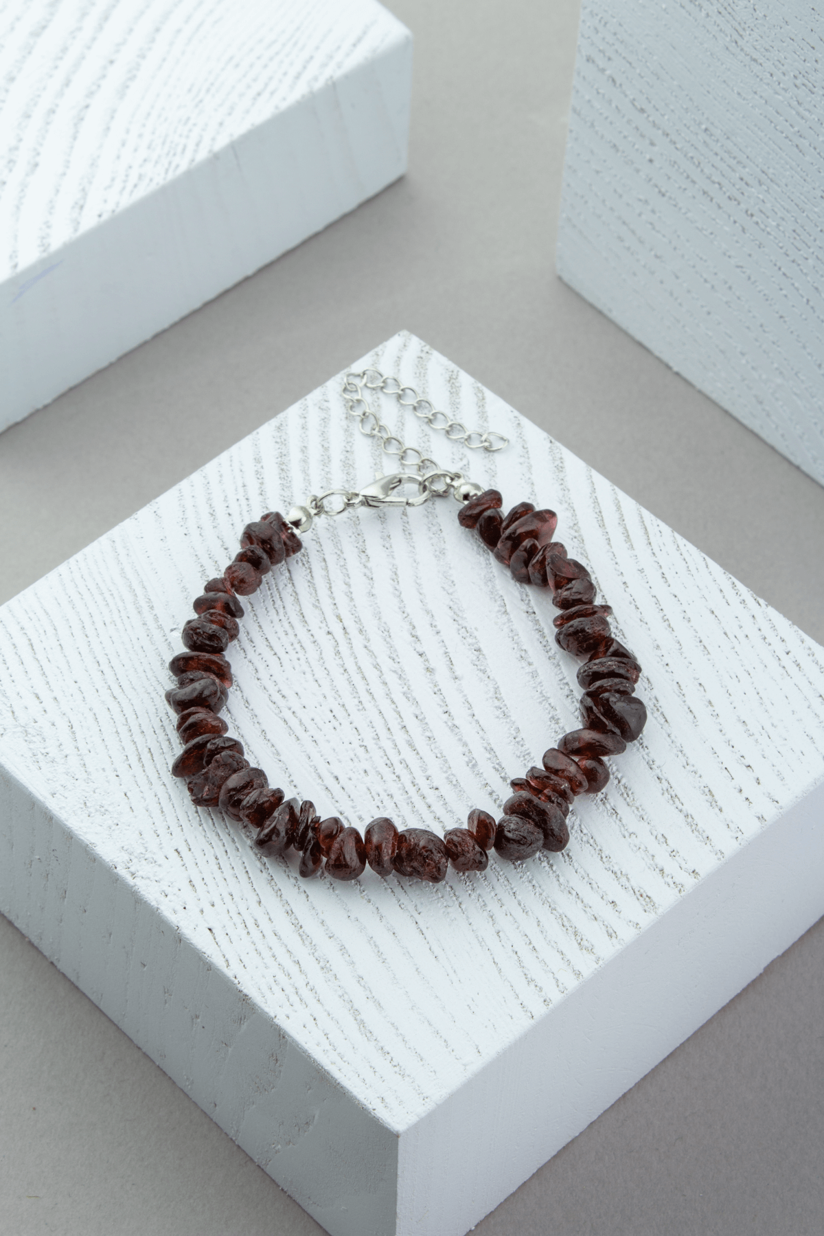 Garnet Doğal Kırık Taş Bileklik