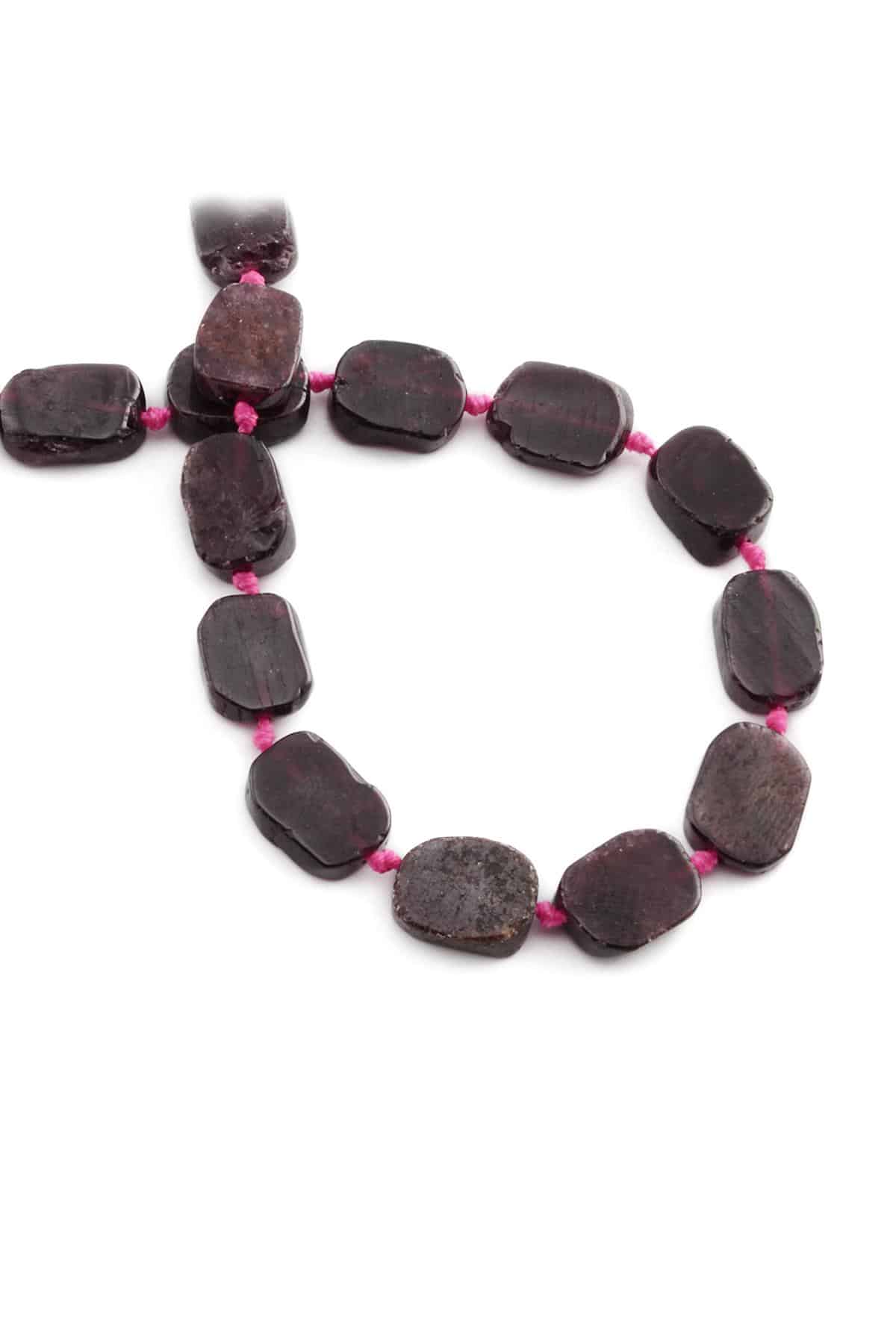 Garnet Doğal Taş Parlak Yassı Oval Kesim 14x10mm Dizi