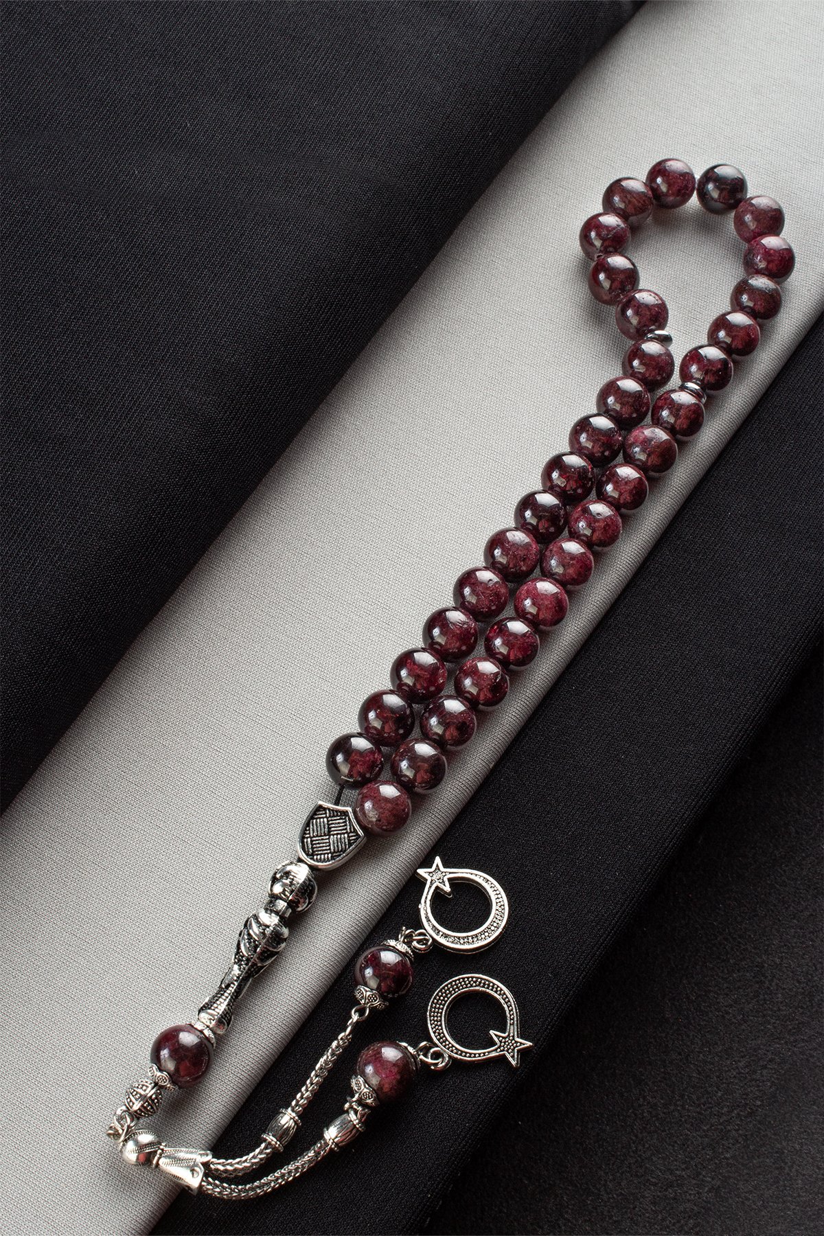 Garnet Doğal Taş Küre Kesim 33 lu 10mm Tesbih