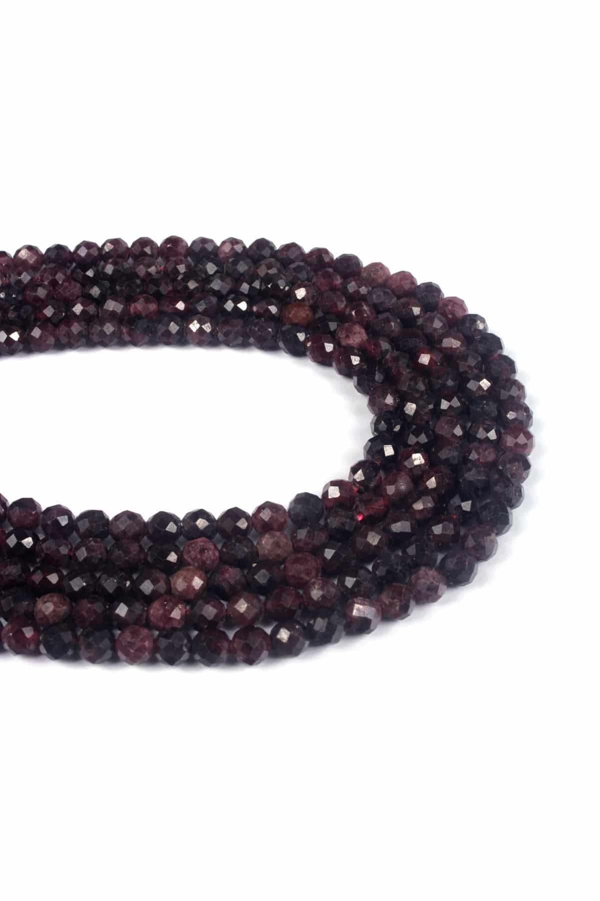 Garnet Doğal Taş Küre Kristal Kesim 5mm Dizi
