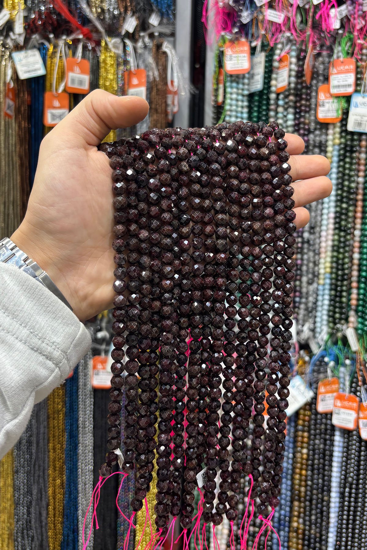 Garnet Taşı Faset Küre Kesim 8mm Dizi